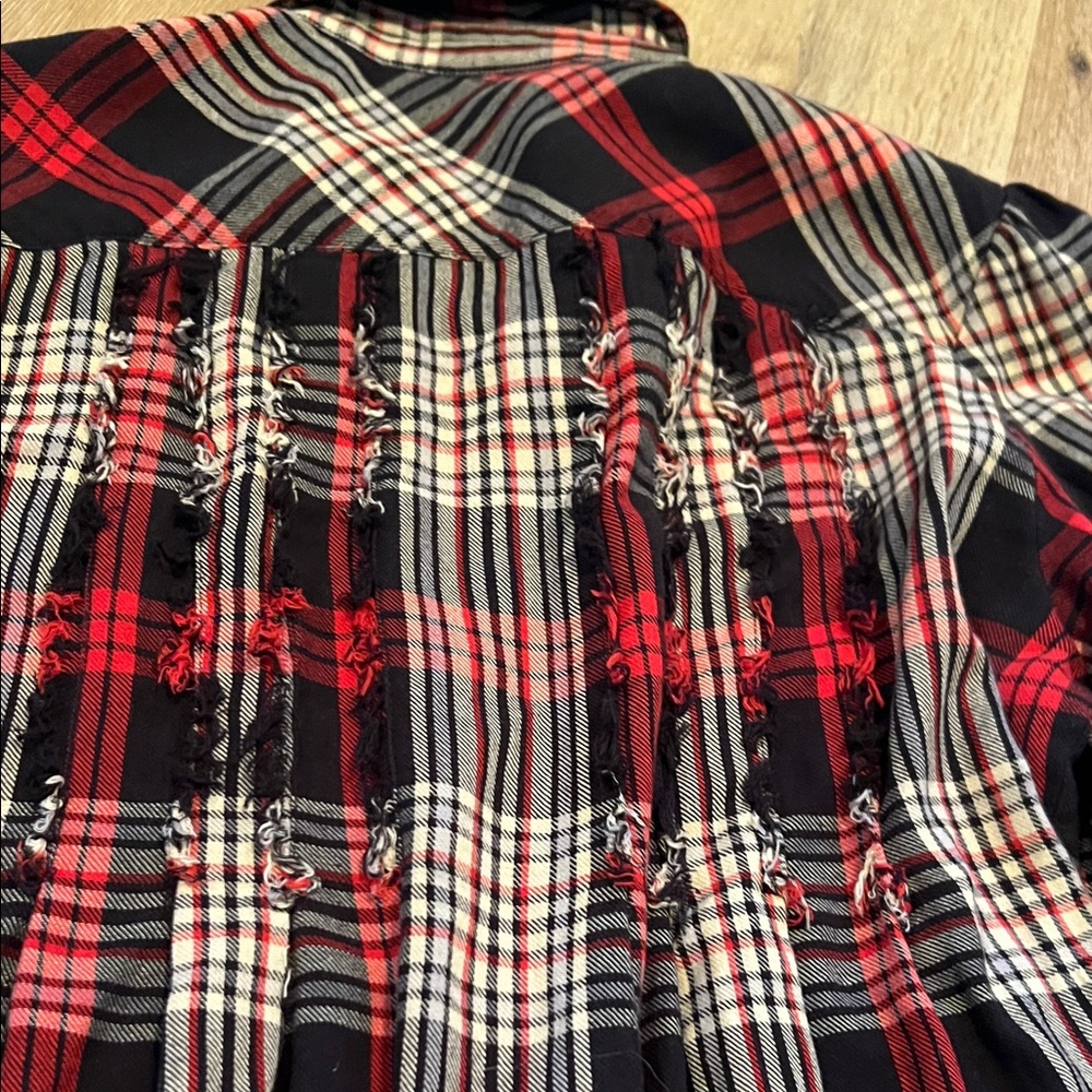 Women’s Double Ranch Large Red and Black Plaid Shirt Dry Clean - Picture 10 of 11